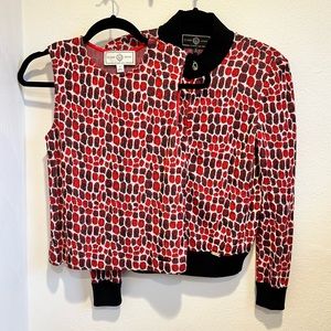 ST. JOHN SPORT Two-Piece Animal Jacket and Undershirt Matching Set